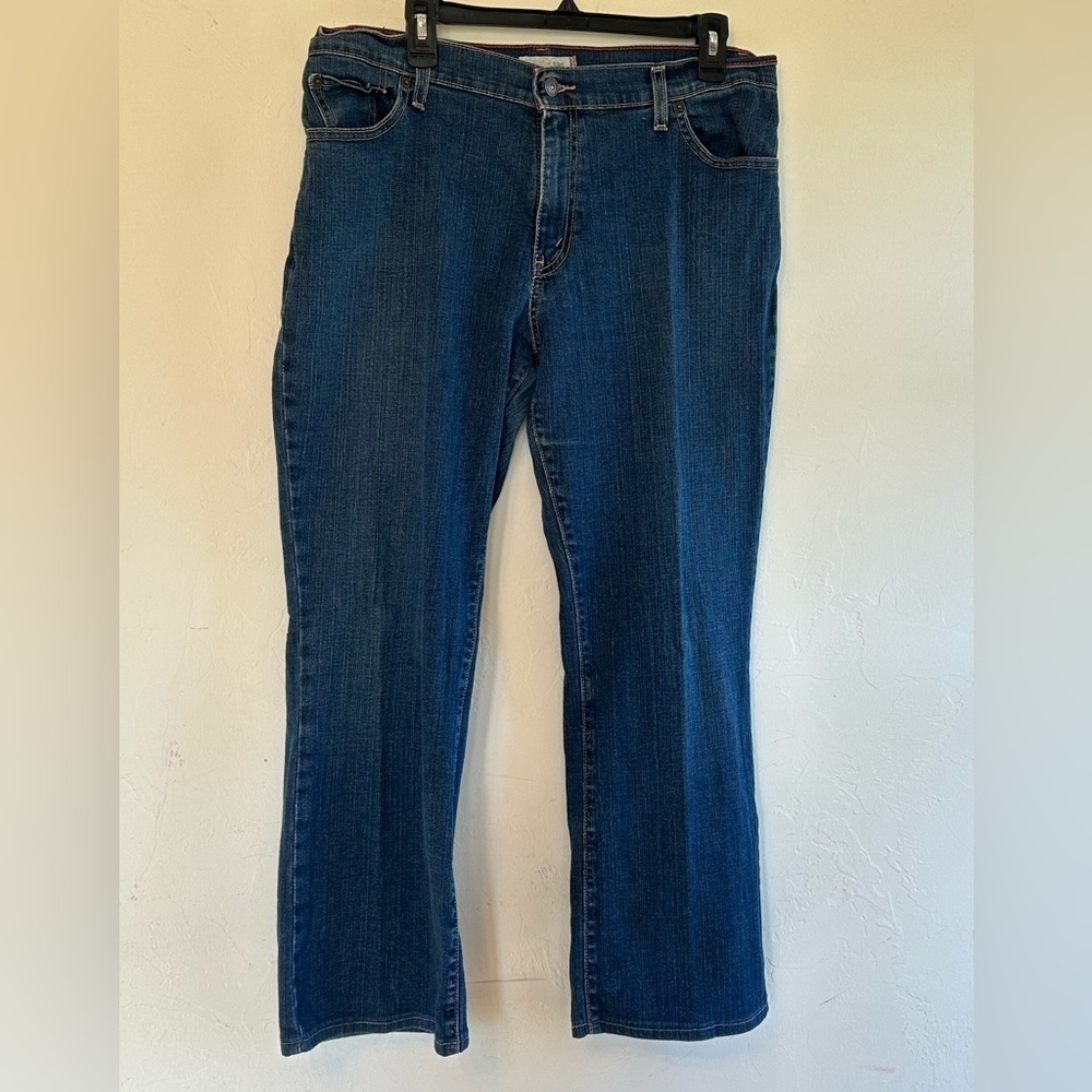 Levi's 550 Relaxed Bootcut Dark Blue Classic Style Denim Jeans Sz 14 Short